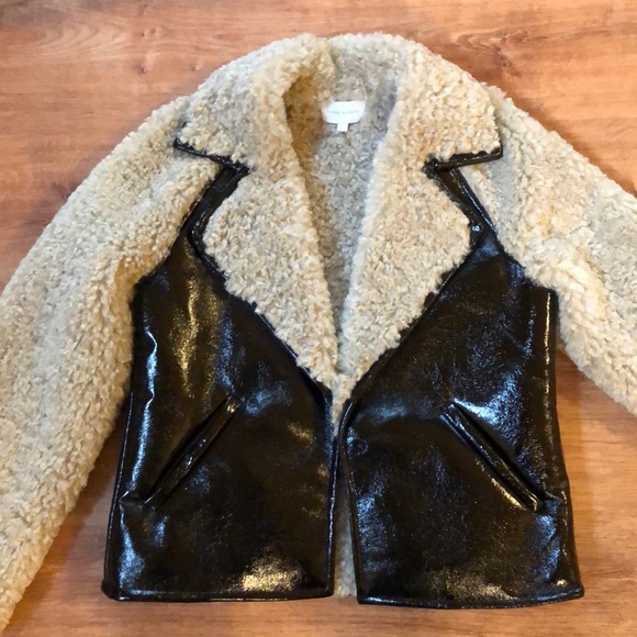 Patent Leather Shearling Faux Fur - Picture 2 of 8